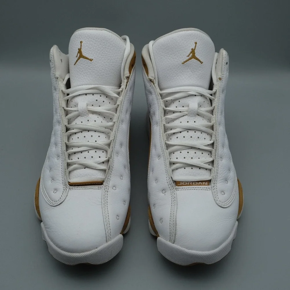 Nike Air Jordan 13 Retro Wheat White 10.5 414571-171 Leather Basketball Sneakers